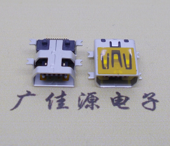 博罗迷你USB插座,MiNiUSB母座,10P/全贴片带固定柱母头