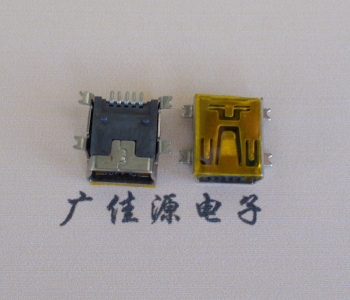 博罗MINI USB 5P 接口 母座 全贴带麦拉 高9.6带0.9柱子