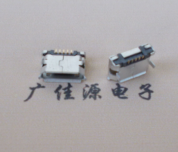 博罗Micro USB卷口 B型(无柱）插板脚间距6.4普通端子