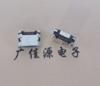 博罗MICRO USB接口 90度卧式母座 插板有柱直边