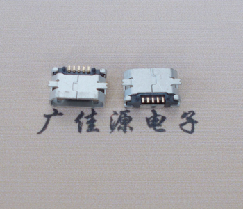 博罗Micro USB平口全贴板 鱼叉脚5.0长带定位柱加焊盘