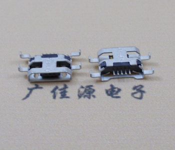 博罗MICRO USB 5PIN接口 沉板1.6MM 四脚插板无导位