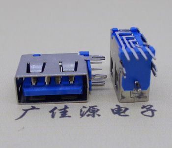 博罗USB 测插2.0母座 短体10.0MM 接口 蓝色胶芯