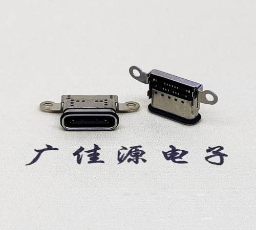 博罗USB 3.1C口.TYPE-C16P防水双排贴插座带螺丝孔